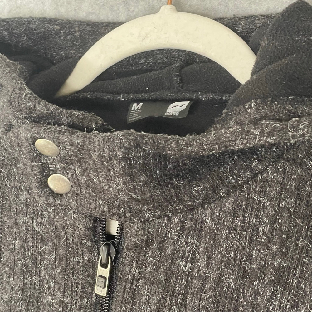 Orage Women's Gray Wool Blend Full Zip Hooded Jacket Medium - Picture 4 of 9